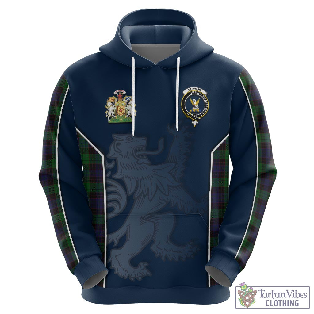 Tartan Vibes Clothing Stewart Old Tartan Hoodie with Family Crest and Lion Rampant Vibes Sport Style