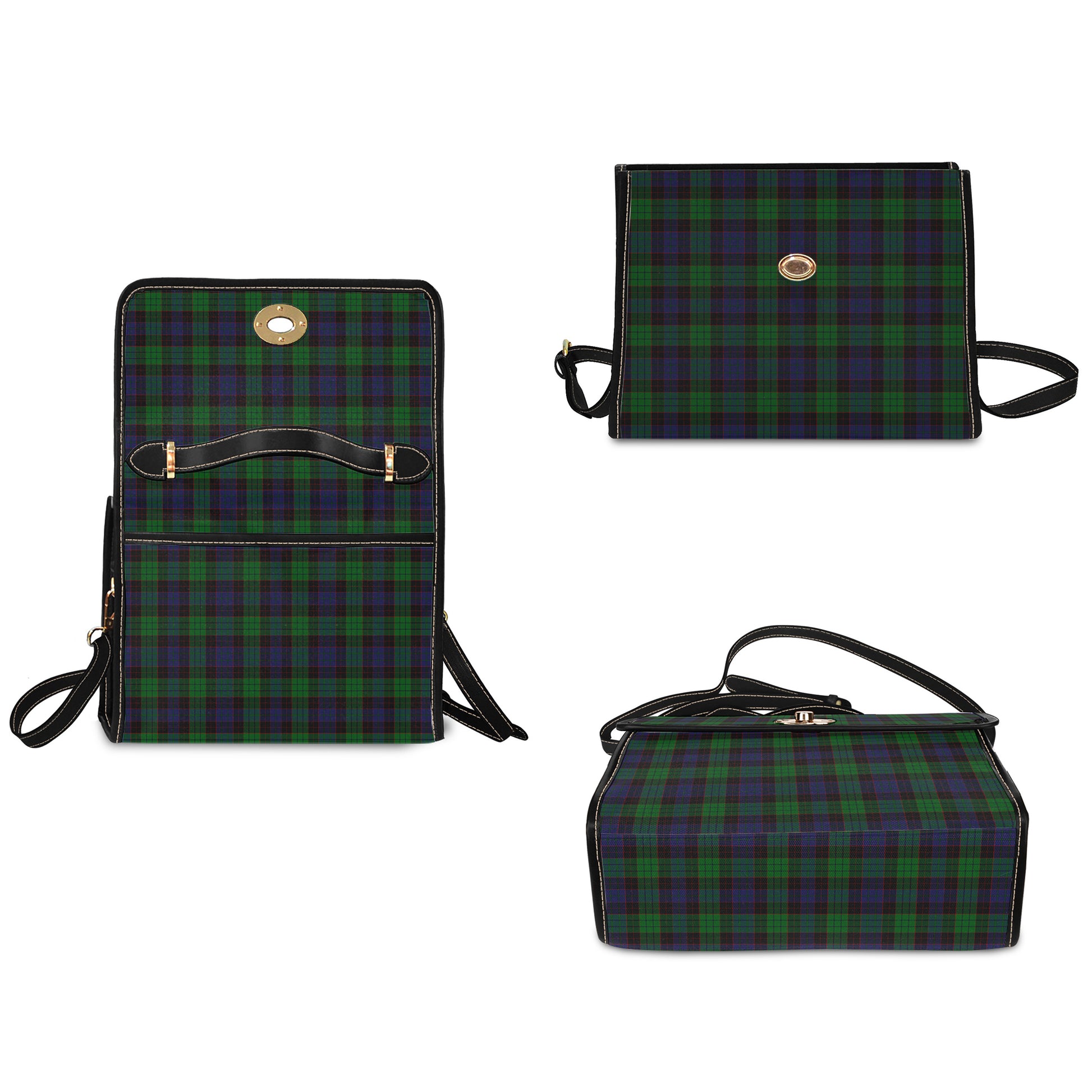 Stewart Old Tartan Leather Strap Waterproof Canvas Bag - Tartanvibesclothing