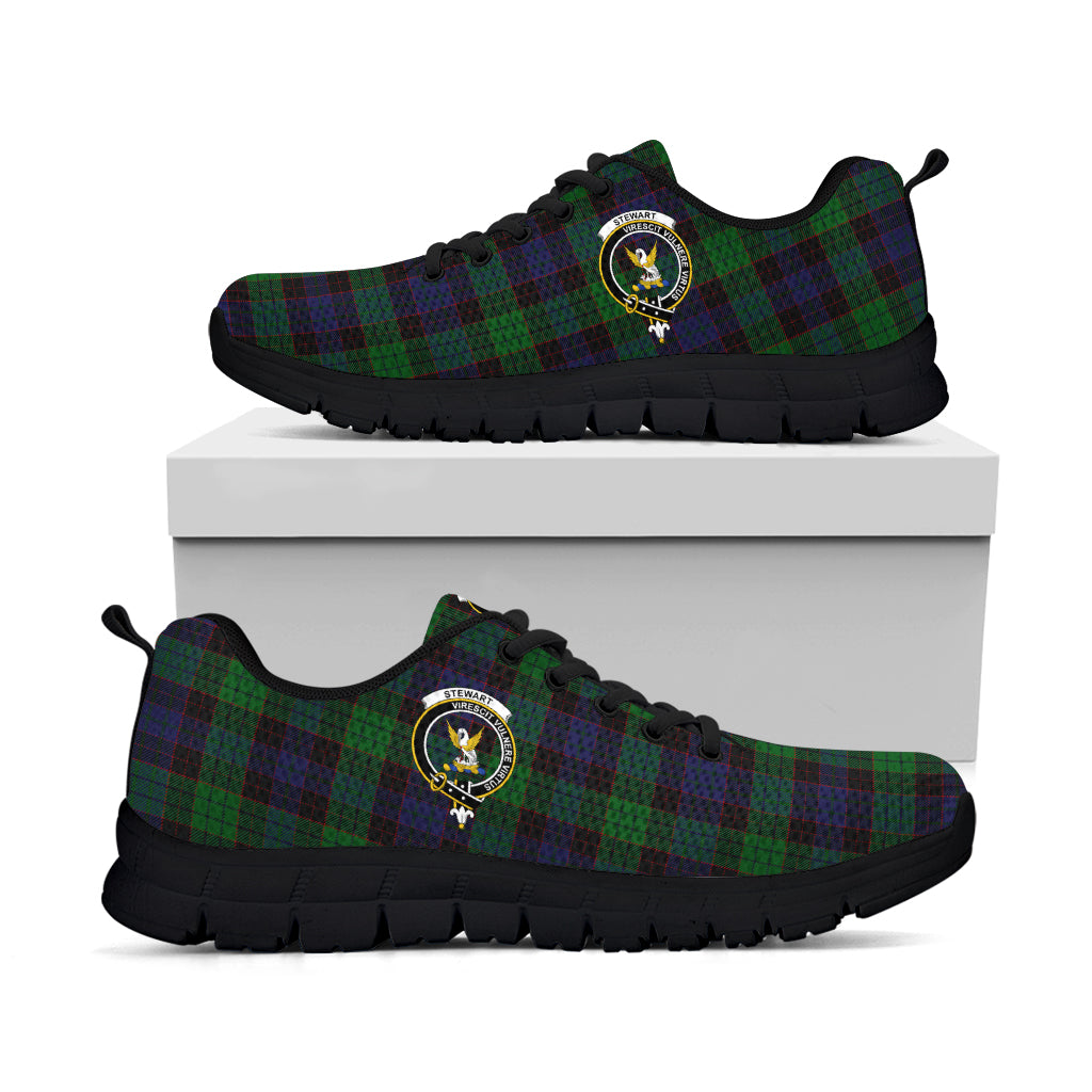 Stewart Old Tartan Sneakers with Family Crest - Tartan Vibes Clothing