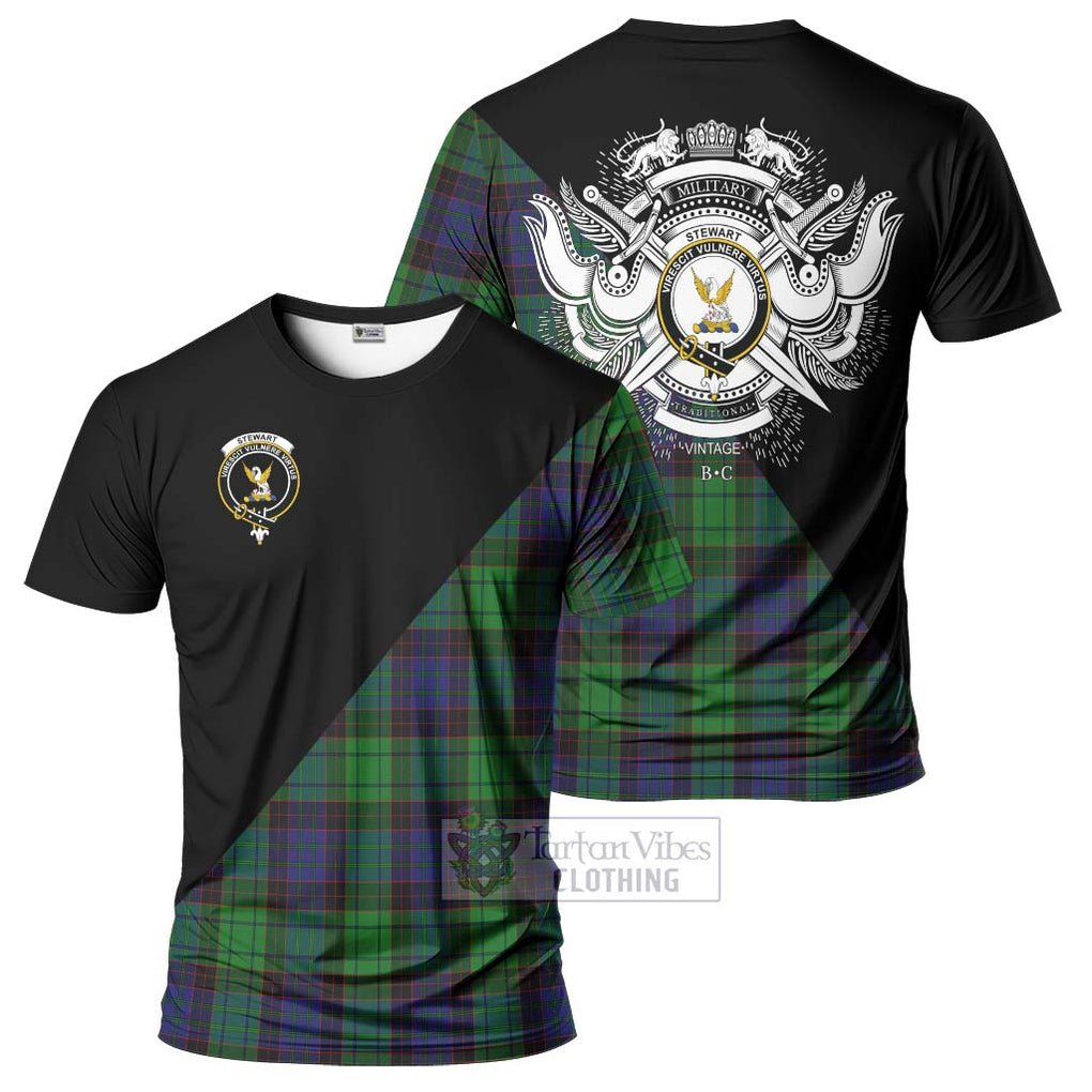 Stewart Old Modern Tartan T-Shirt with Family Crest and Military Logo Style Kid's Shirt - Tartanvibesclothing Shop