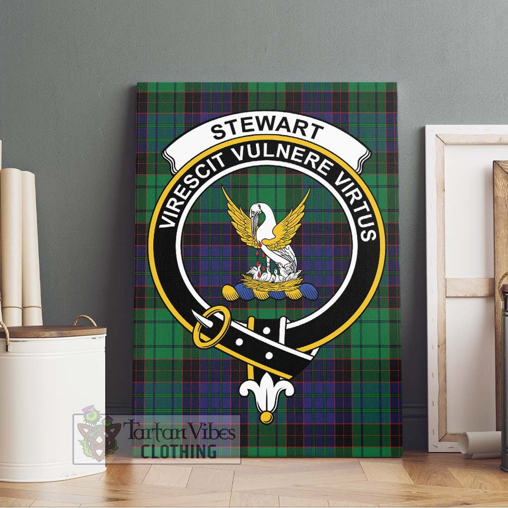 Stewart Old Modern Tartan Canvas Print Wall Art with Family Crest Without Frame - Tartan Vibes Clothing