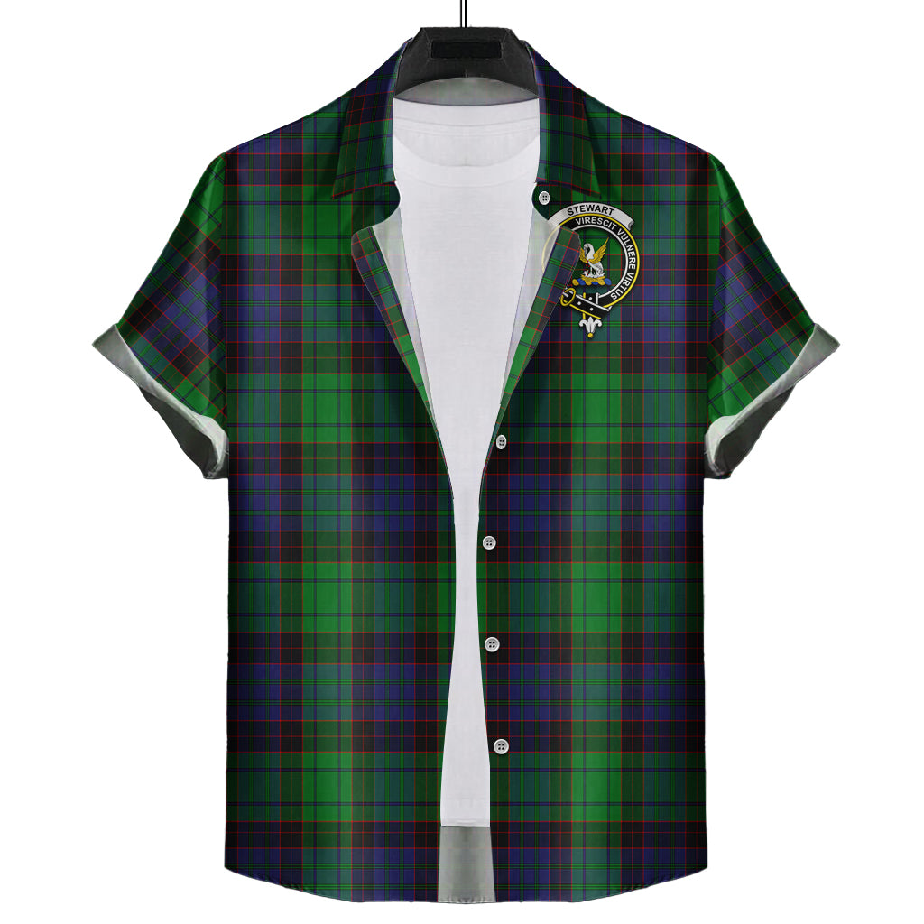 stewart-old-modern-tartan-short-sleeve-button-down-shirt-with-family-crest