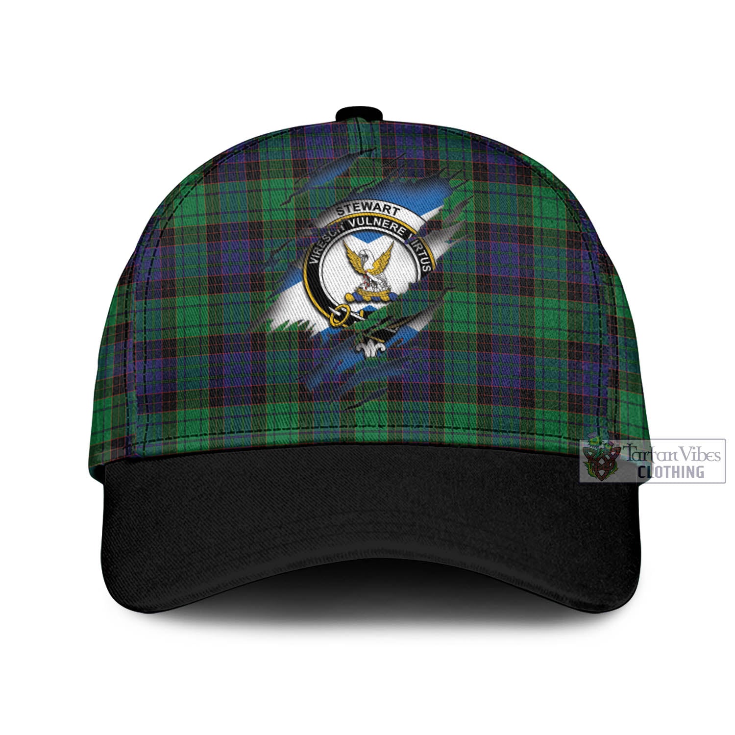 Tartan Vibes Clothing Stewart Old Modern Tartan Classic Cap with Family Crest In Me Style