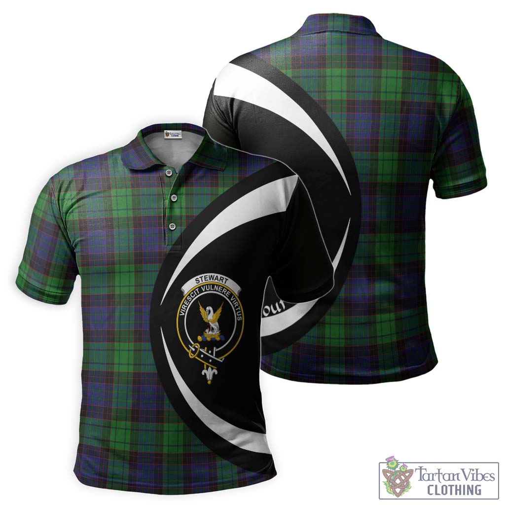 Stewart Old Modern Tartan Men's Polo Shirt with Family Crest Circle Style Kid - Tartan Vibes Clothing