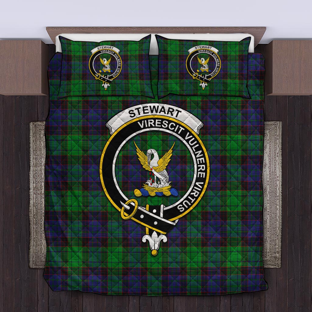 Stewart Old Modern Tartan Quilt Bed Set with Family Crest Twin - Tartan Vibes Clothing