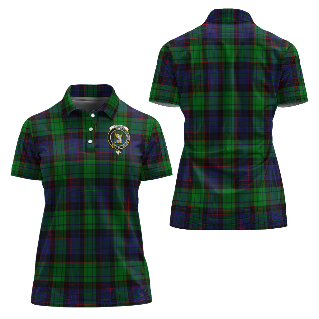 Stewart Old Modern Tartan Polo Shirt with Family Crest For Women Women - Tartan Vibes Clothing