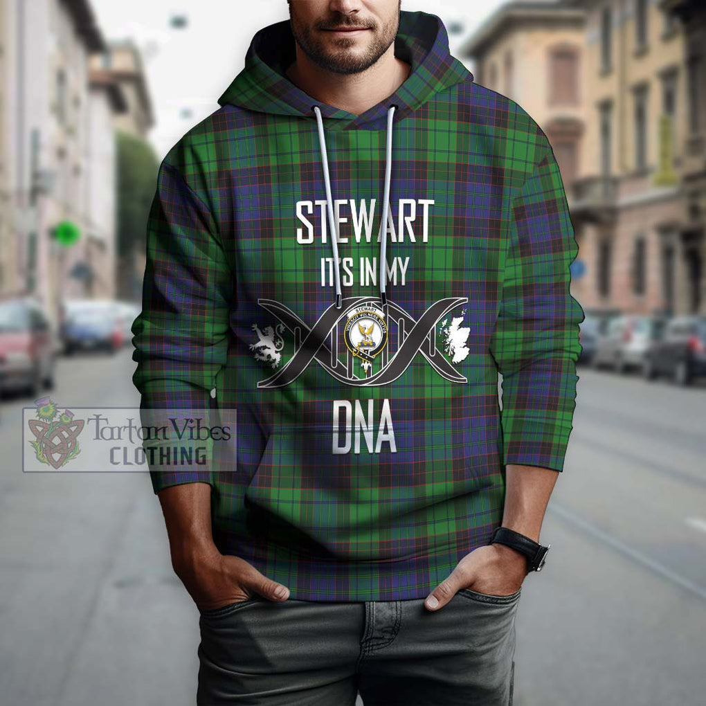 Stewart Old Modern Tartan Hoodie with Family Crest DNA In Me Style Pullover Hoodie - Tartanvibesclothing Shop