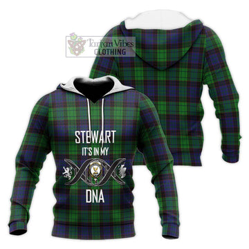 Stewart Old Modern Tartan Knitted Hoodie with Family Crest DNA In Me Style