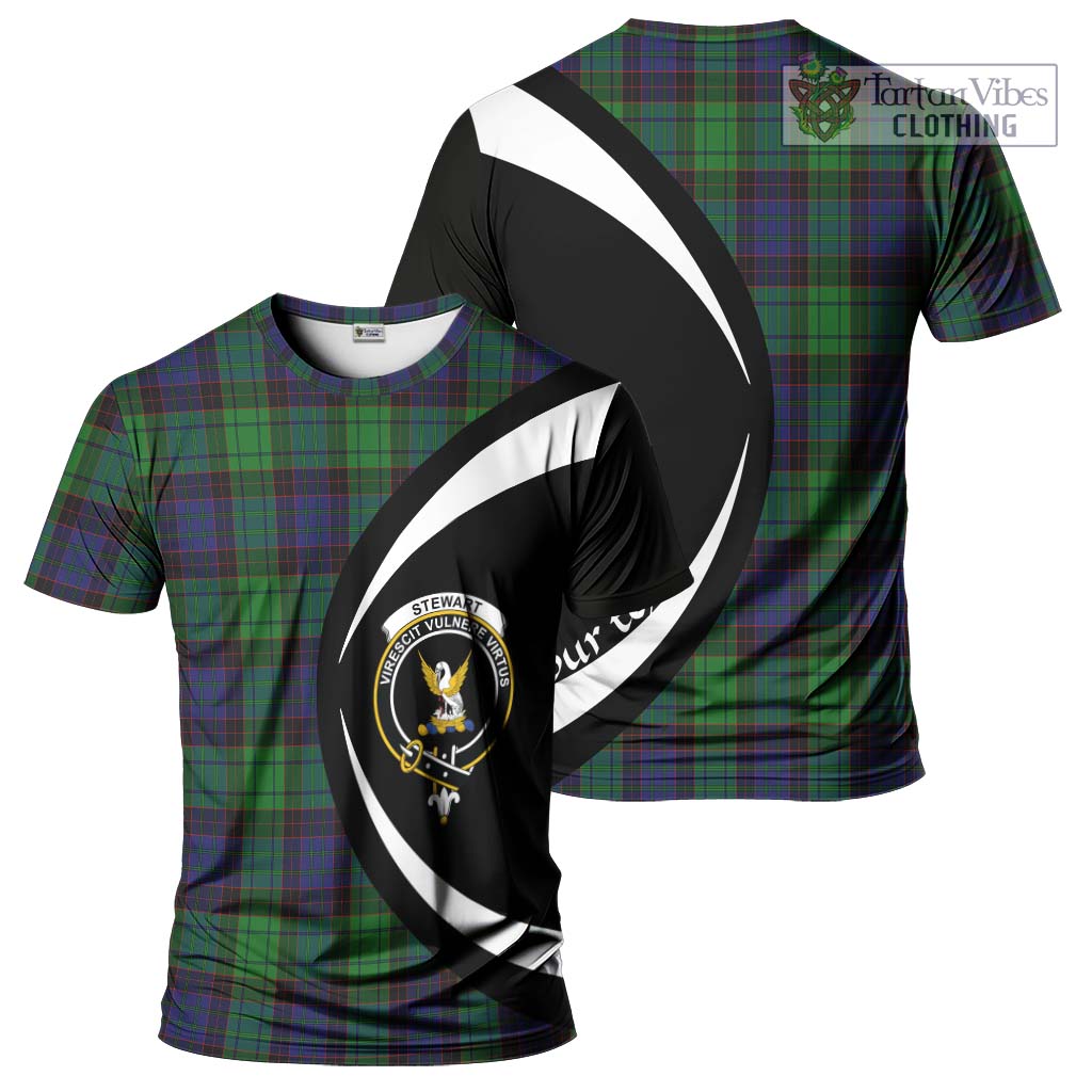 Tartan Vibes Clothing Stewart Old Modern Tartan T-Shirt with Family Crest Circle Style