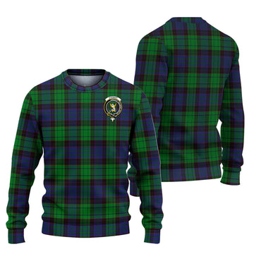 Stewart Old Modern Tartan Ugly Sweater with Family Crest