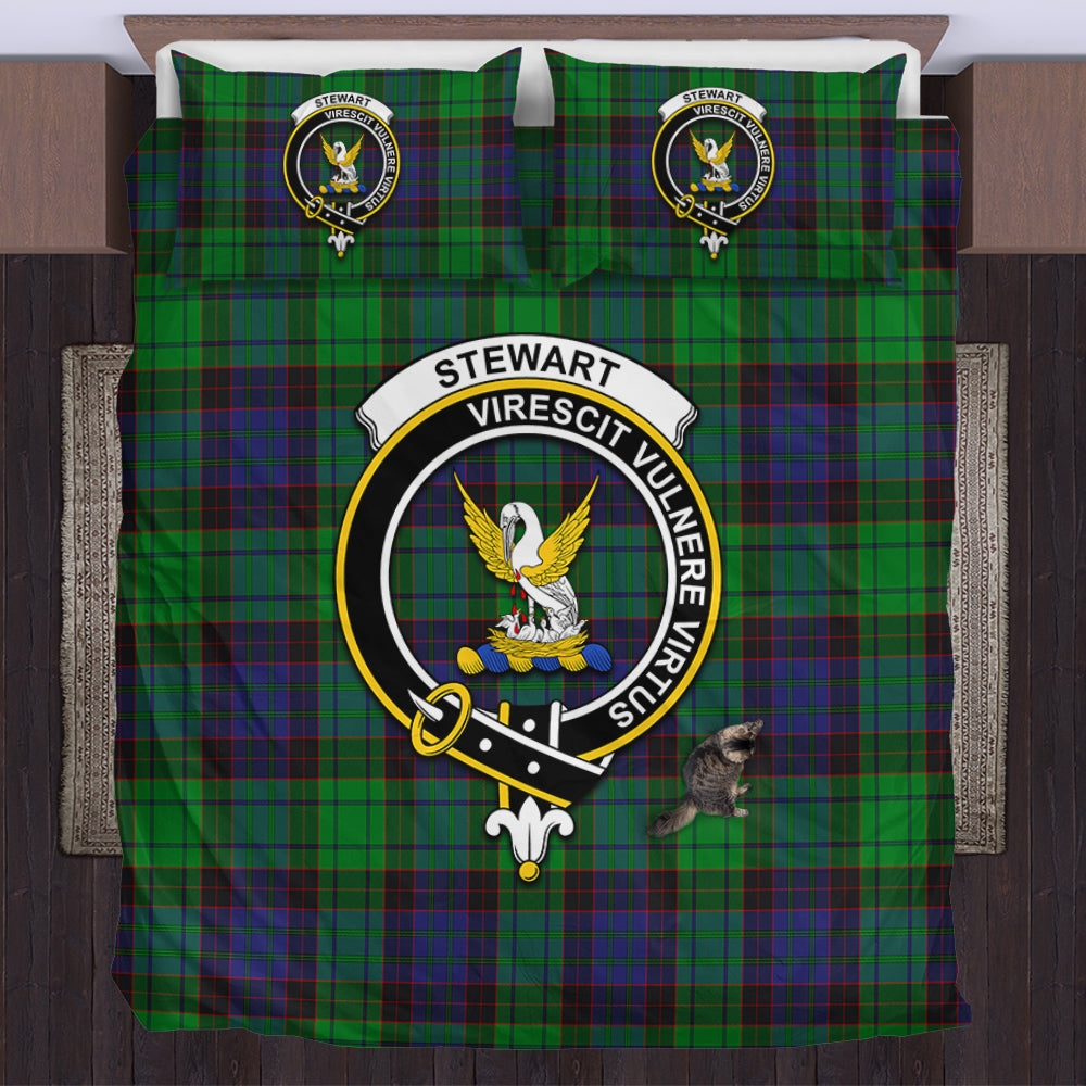 Stewart Old Modern Tartan Bedding Set with Family Crest US Bedding Set - Tartan Vibes Clothing