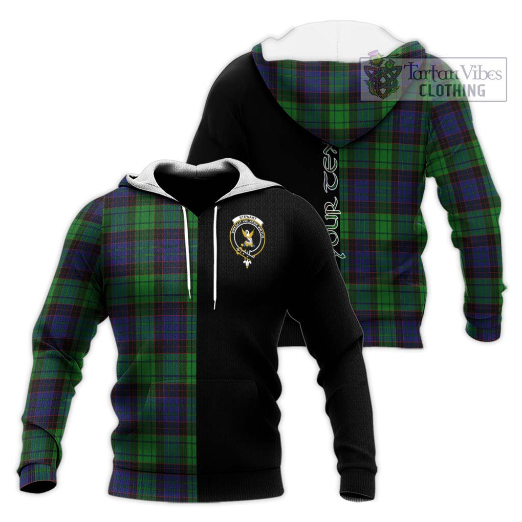 Stewart Old Modern Tartan Knitted Hoodie with Family Crest and Half Of Me Style Unisex Knitted Pullover Hoodie - Tartanvibesclothing Shop