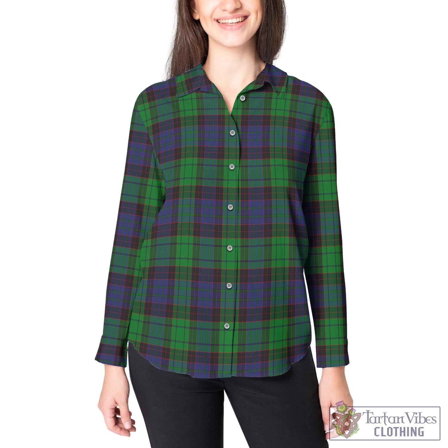 Stewart Old Modern Tartan Womens Casual Shirt