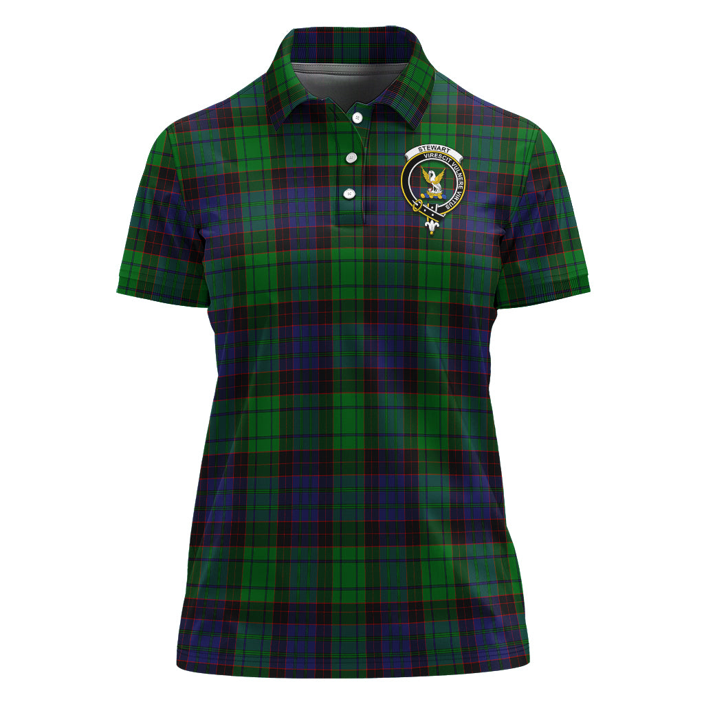 Stewart Old Modern Tartan Polo Shirt with Family Crest For Women - Tartan Vibes Clothing