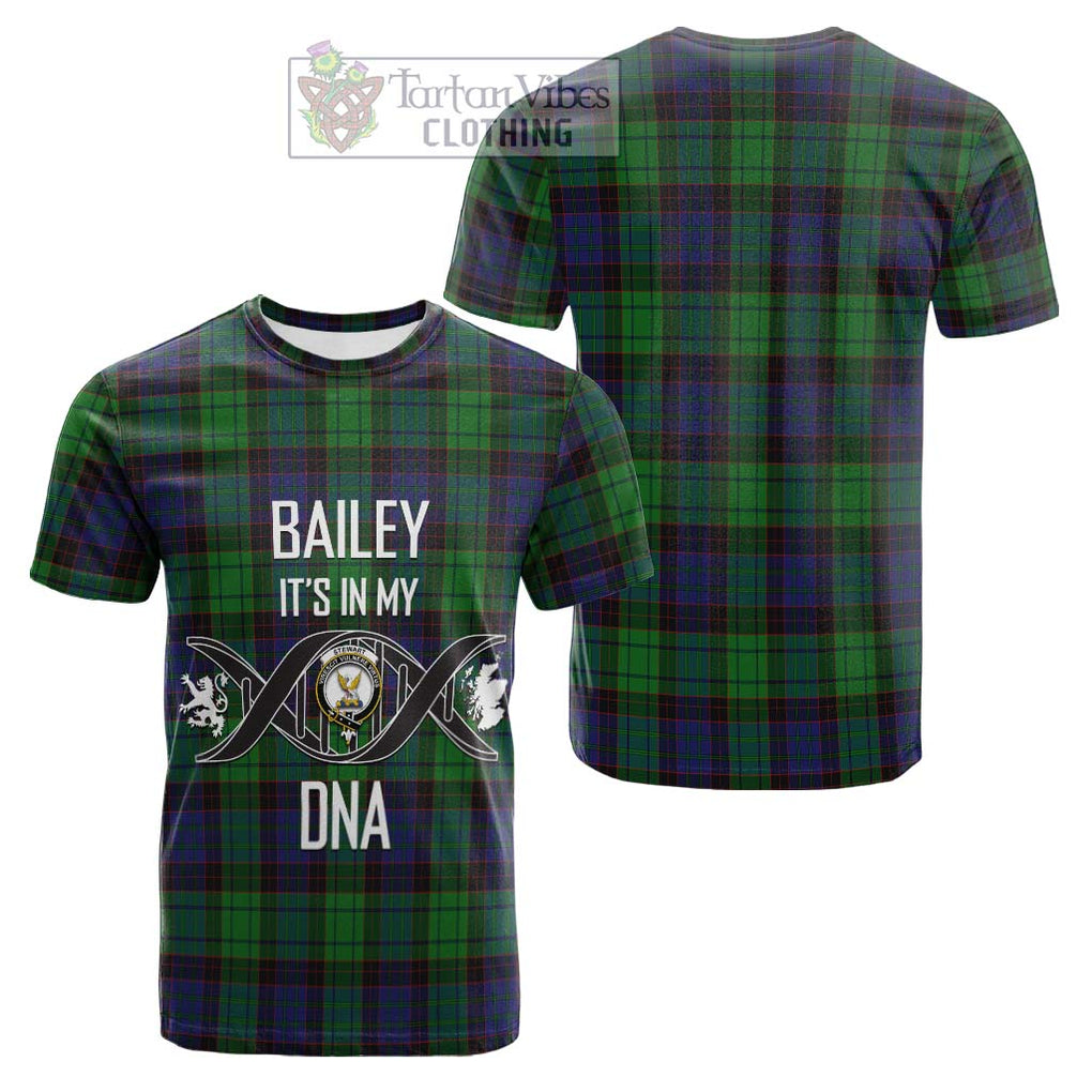 Tartan Vibes Clothing Stewart Old Modern Tartan Cotton T-shirt with Family Crest DNA In Me Style