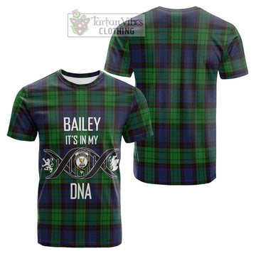 Stewart Old Modern Tartan Cotton T-shirt with Family Crest DNA In Me Style