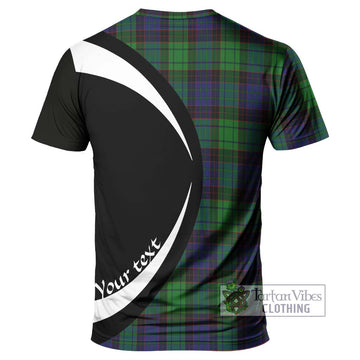 Stewart Old Modern Tartan T-Shirt with Family Crest Circle Style