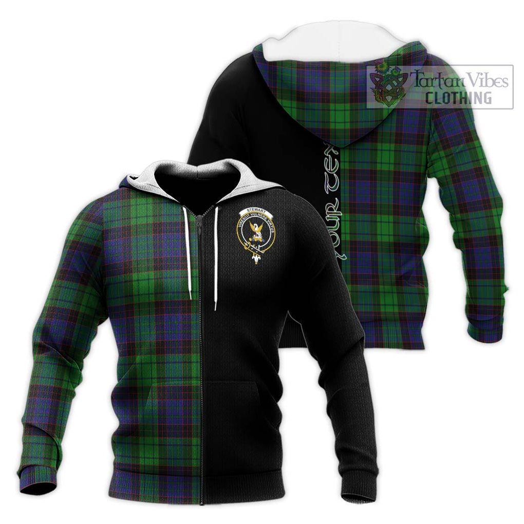 Stewart Old Modern Tartan Knitted Hoodie with Family Crest and Half Of Me Style Unisex Knitted Zip Hoodie - Tartanvibesclothing Shop