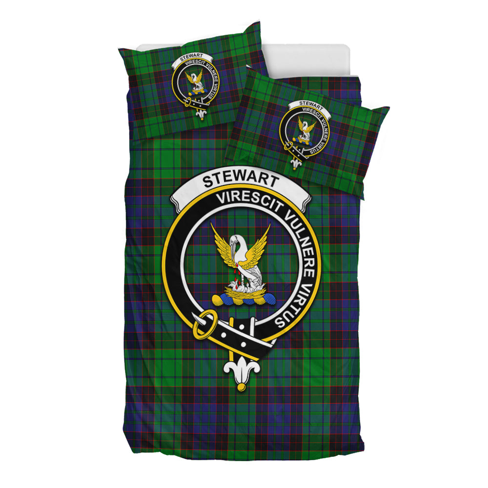 Stewart Old Modern Tartan Bedding Set with Family Crest - Tartan Vibes Clothing