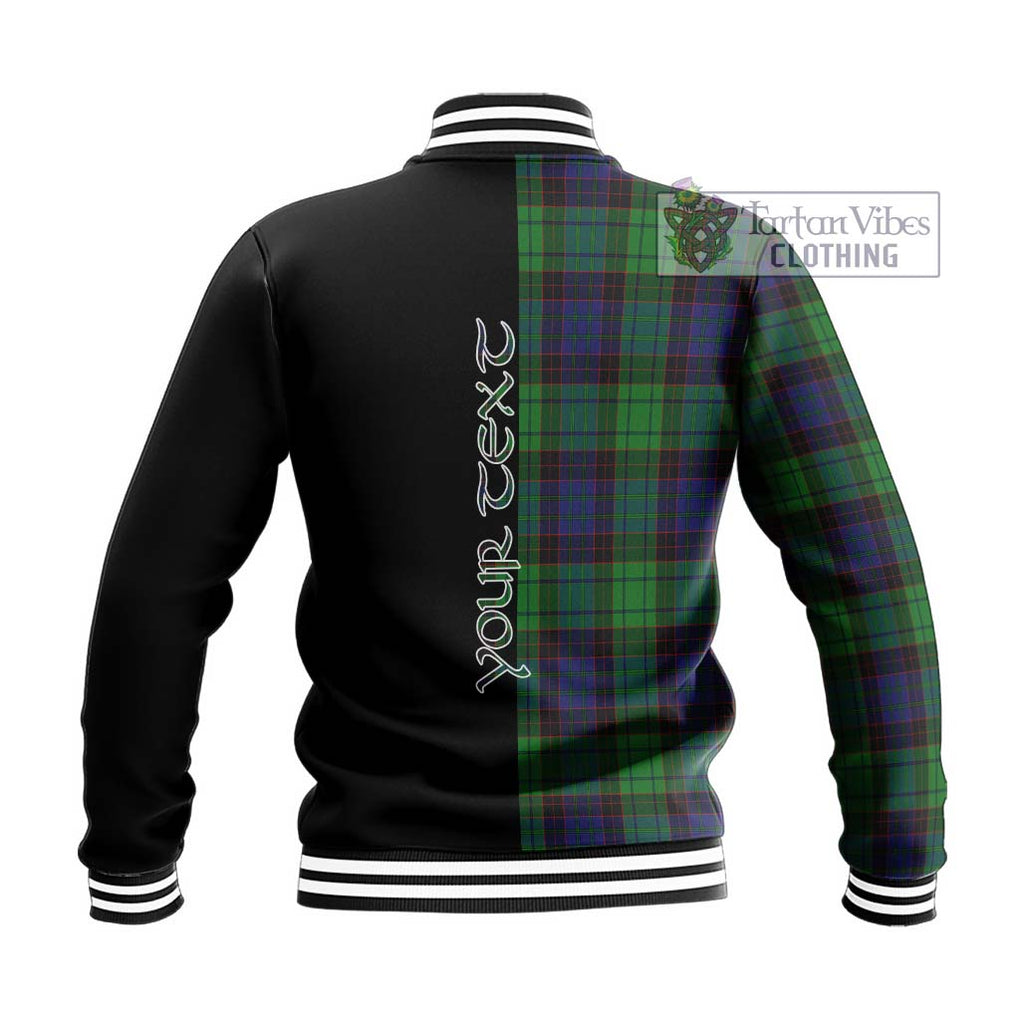 Stewart Old Modern Tartan Baseball Jacket with Family Crest and Half Of Me Style - Tartanvibesclothing Shop