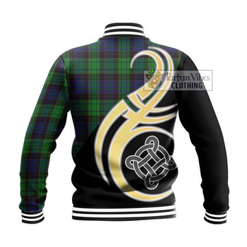 Stewart Old Modern Tartan Baseball Jacket with Family Crest and Celtic Symbol Style