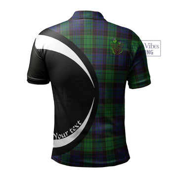 Stewart Old Modern Tartan Men's Polo Shirt with Family Crest Circle Style