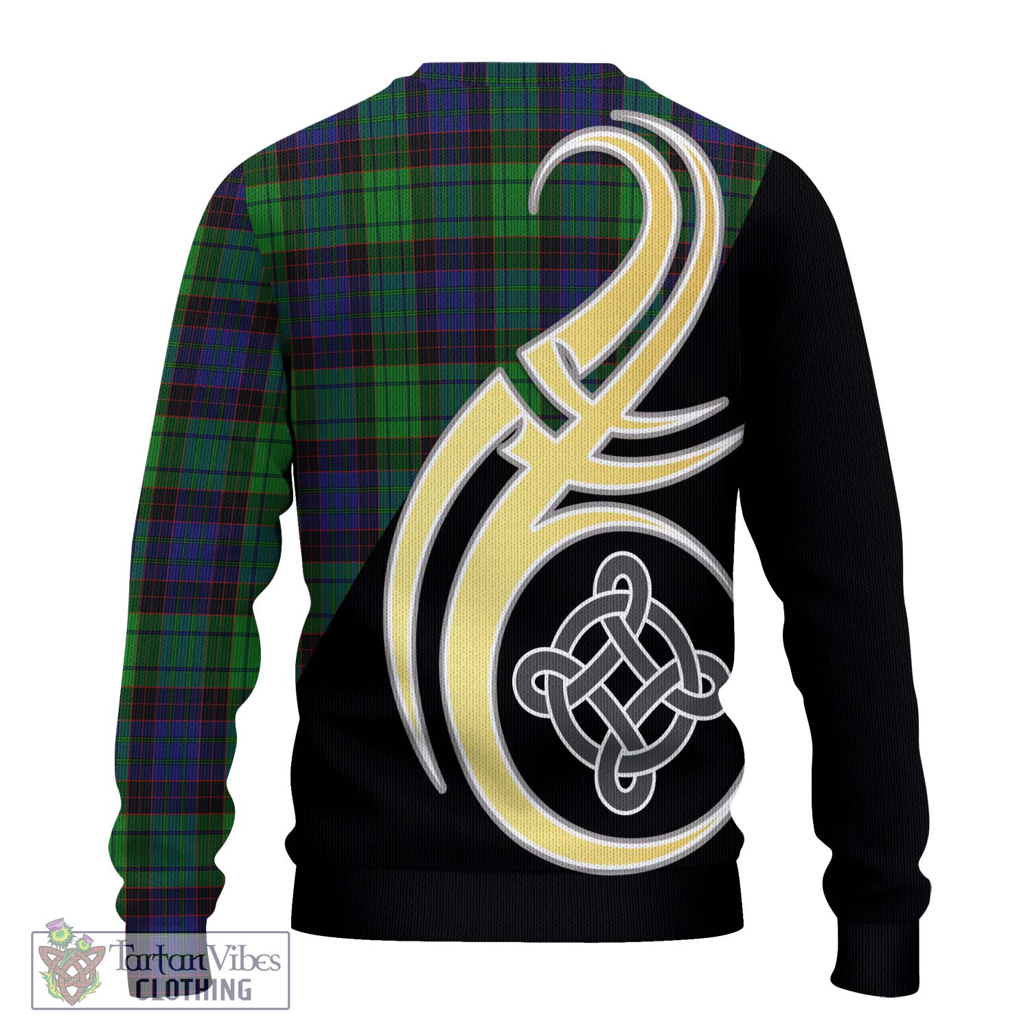 Stewart Old Modern Tartan Knitted Sweater with Family Crest and Celtic Symbol Style - Tartan Vibes Clothing