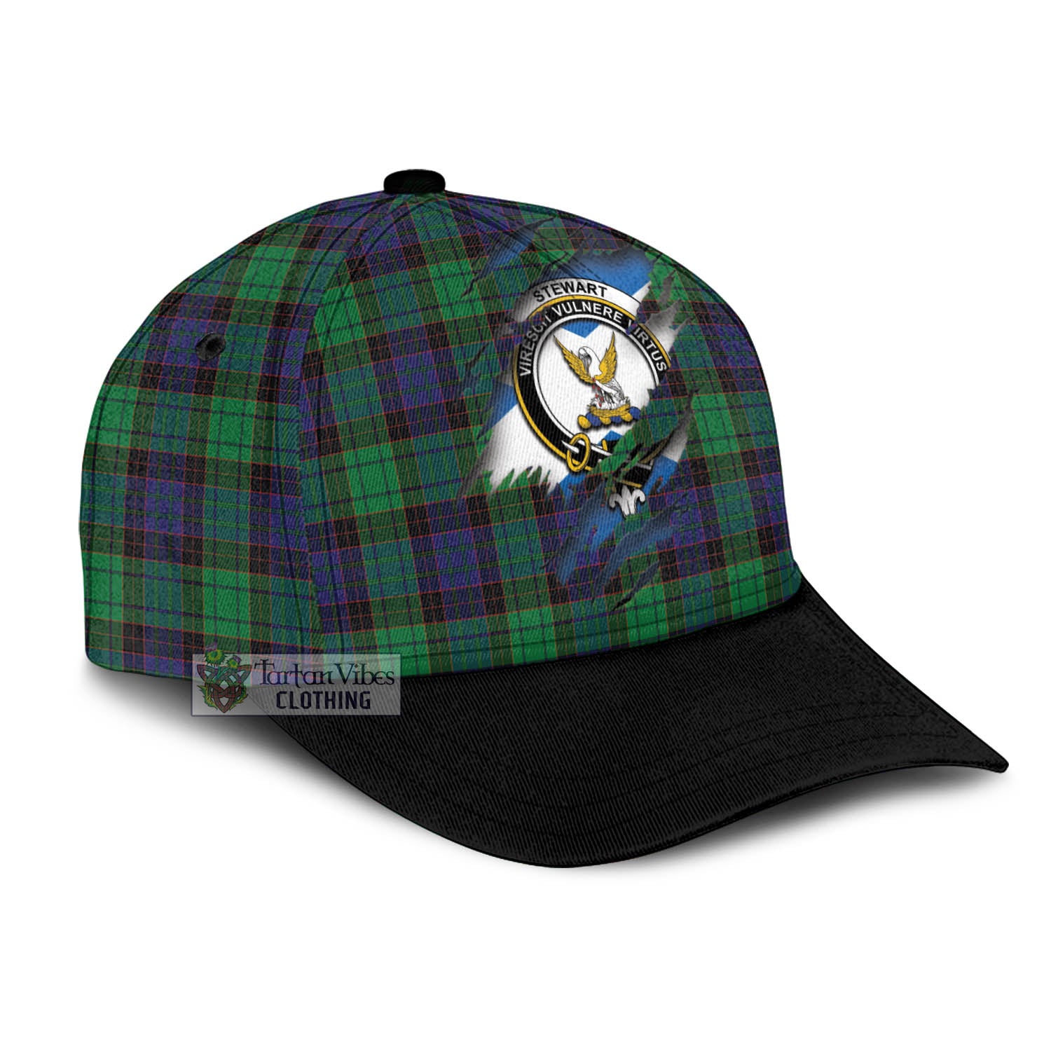 Tartan Vibes Clothing Stewart Old Modern Tartan Classic Cap with Family Crest In Me Style