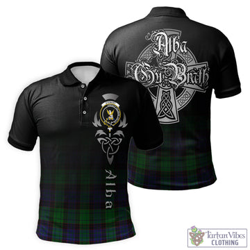 Stewart Old Modern Tartan Polo Shirt Featuring Alba Gu Brath Family Crest Celtic Inspired