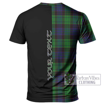 Stewart Old Modern Tartan T-Shirt with Family Crest and Half Of Me Style