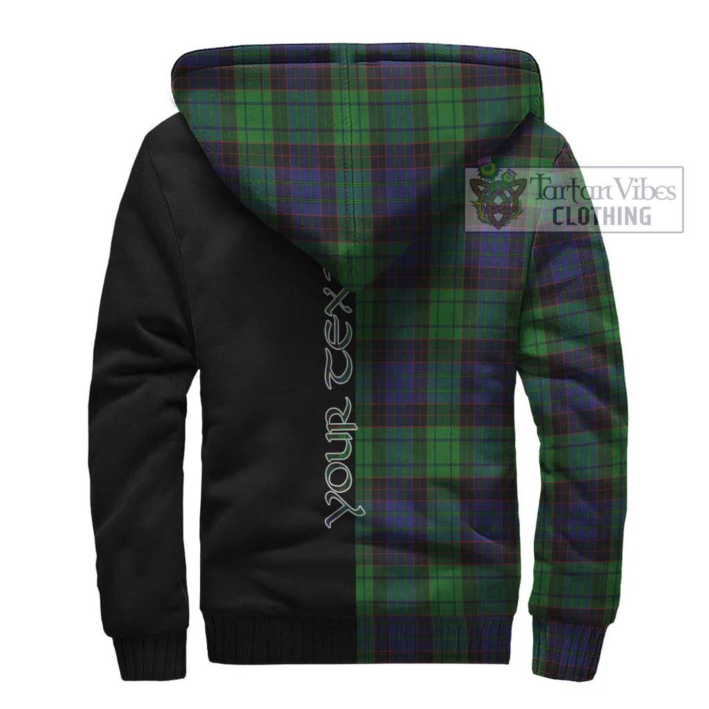 Stewart Old Modern Tartan Sherpa Hoodie with Family Crest and Half Of Me Style - Tartanvibesclothing Shop