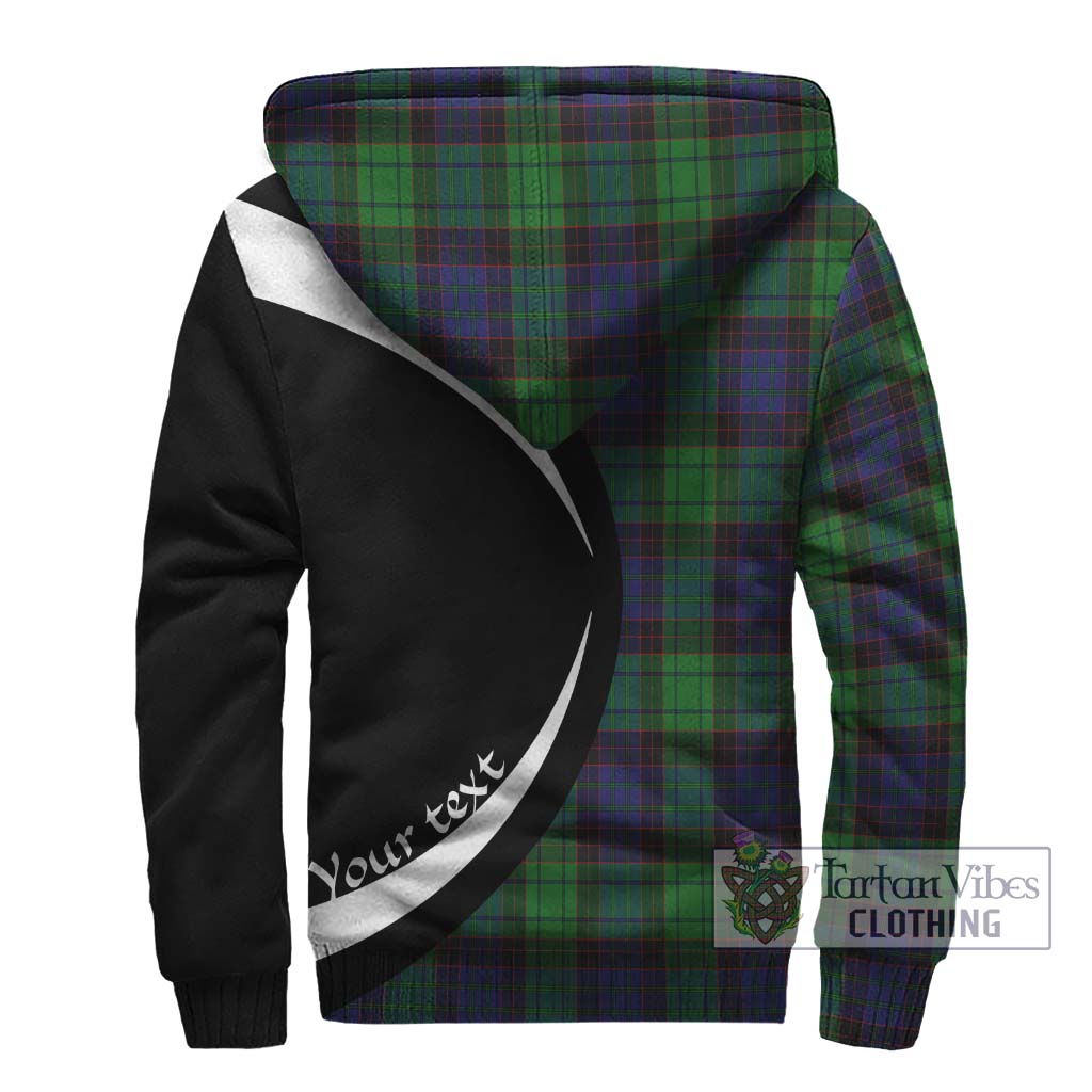 Stewart Old Modern Tartan Sherpa Hoodie with Family Crest Circle Style - Tartan Vibes Clothing