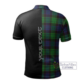 Stewart Old Modern Tartan Polo Shirt with Family Crest and Half Of Me Style