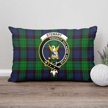 Stewart Old Modern Tartan Pillow Cover with Family Crest