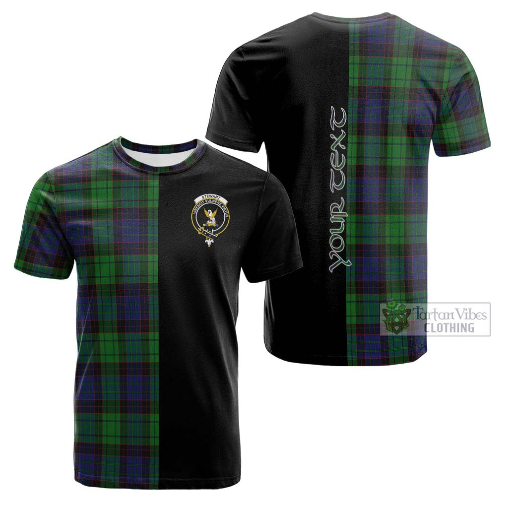 Tartan Vibes Clothing Stewart Old Modern Tartan Cotton T-shirt with Family Crest and Half Of Me Style