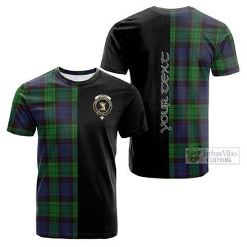 Stewart Old Modern Tartan Cotton T-shirt with Family Crest and Half Of Me Style