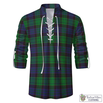 Stewart Old Modern Tartan Men's Scottish Traditional Jacobite Ghillie Kilt Shirt