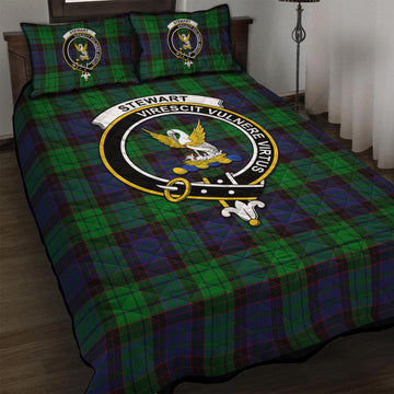 Stewart Old Modern Tartan Quilt Bed Set with Family Crest