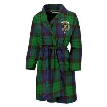 Stewart Old Modern Tartan Bathrobe with Family Crest