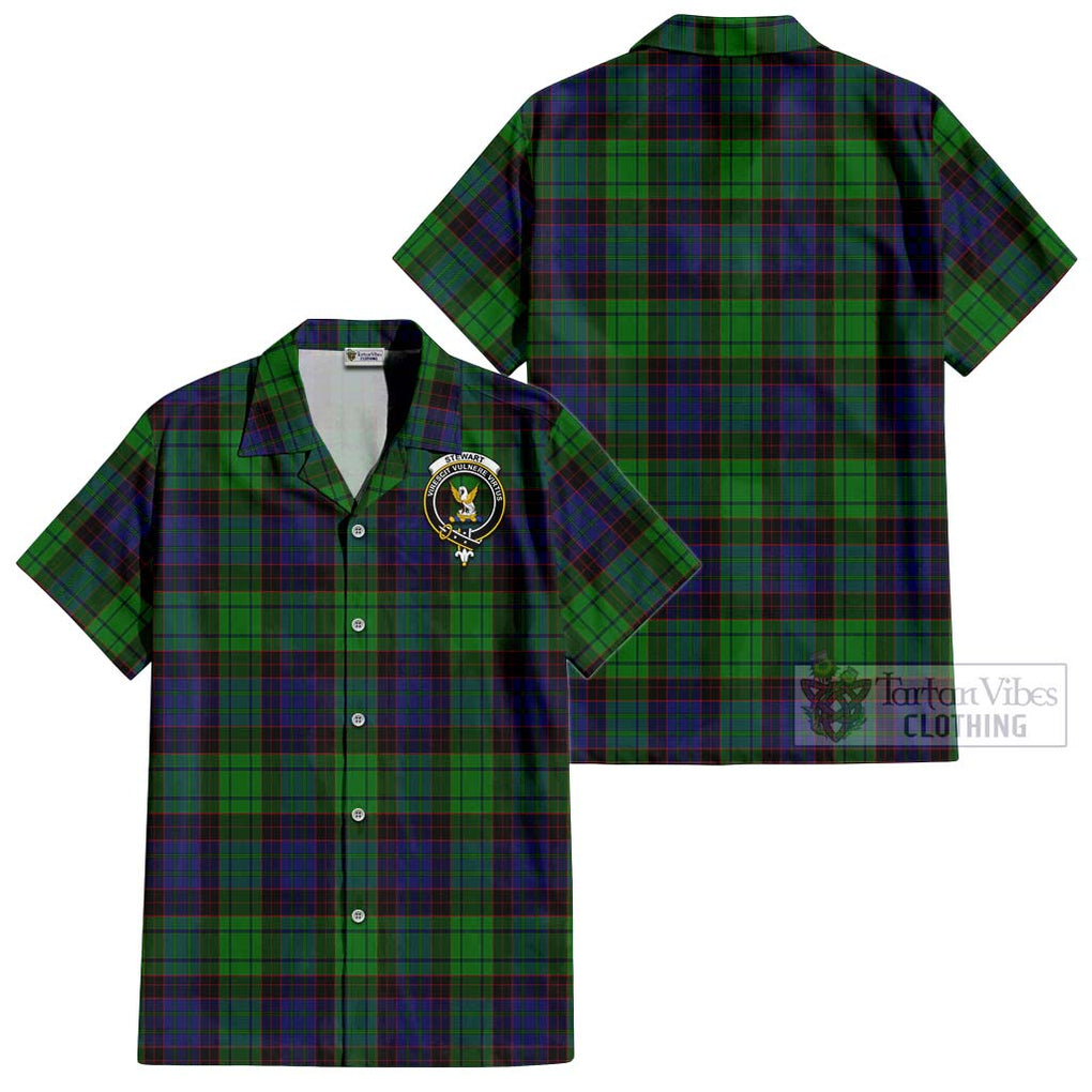 Stewart Old Modern Tartan Cotton Hawaiian Shirt with Family Crest Kid - Tartan Vibes Clothing