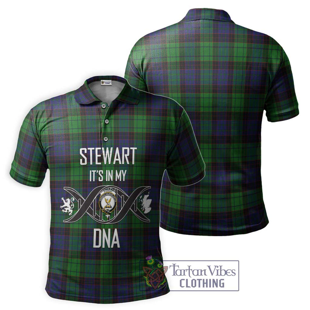 Stewart Old Modern Tartan Polo Shirt with Family Crest DNA In Me Style - Tartanvibesclothing Shop