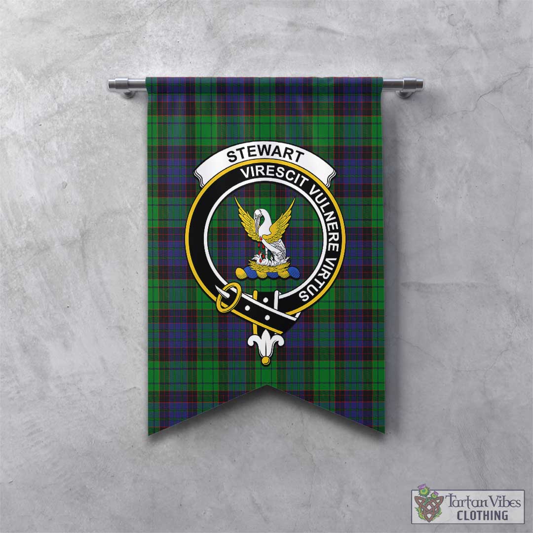 Tartan Vibes Clothing Stewart Old Modern Tartan Gonfalon, Tartan Banner with Family Crest