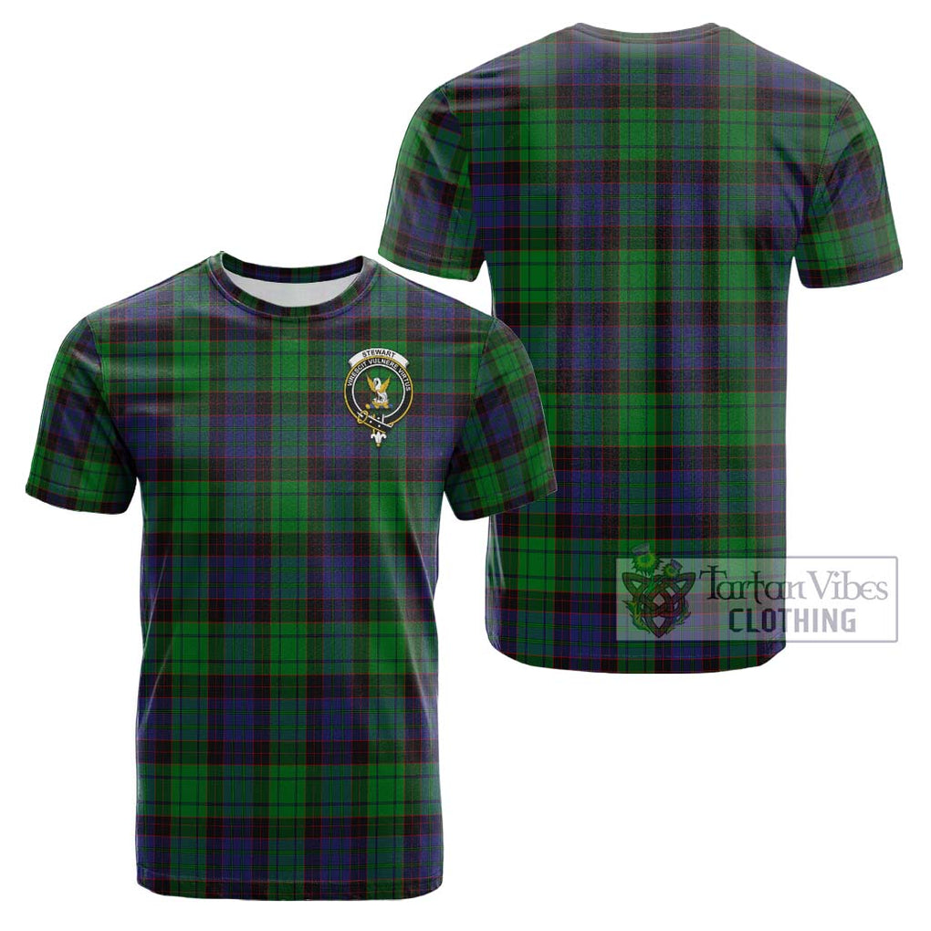 Stewart Old Modern Tartan Cotton T-Shirt with Family Crest Kid's Shirt - Tartanvibesclothing Shop