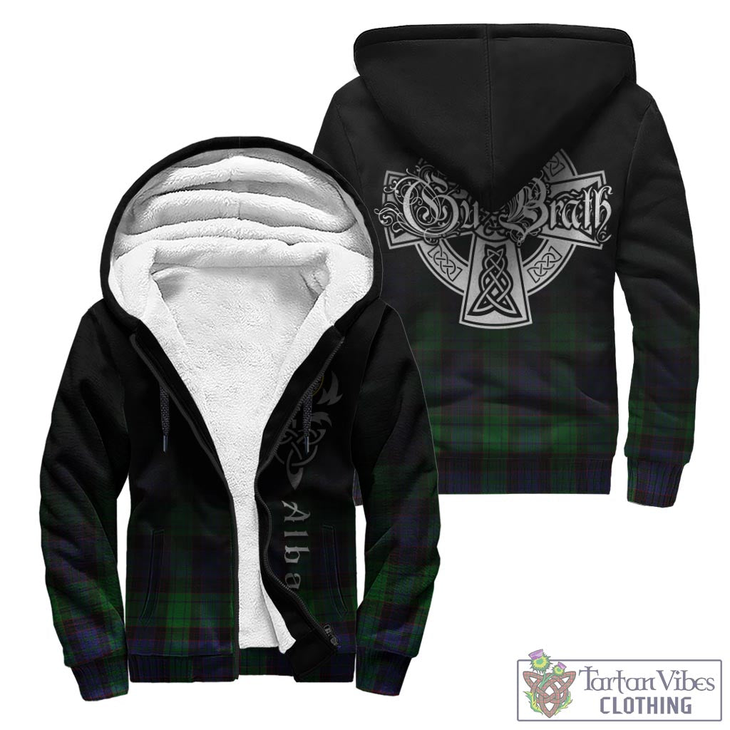 Tartan Vibes Clothing Stewart Old Modern Tartan Sherpa Hoodie Featuring Alba Gu Brath Family Crest Celtic Inspired