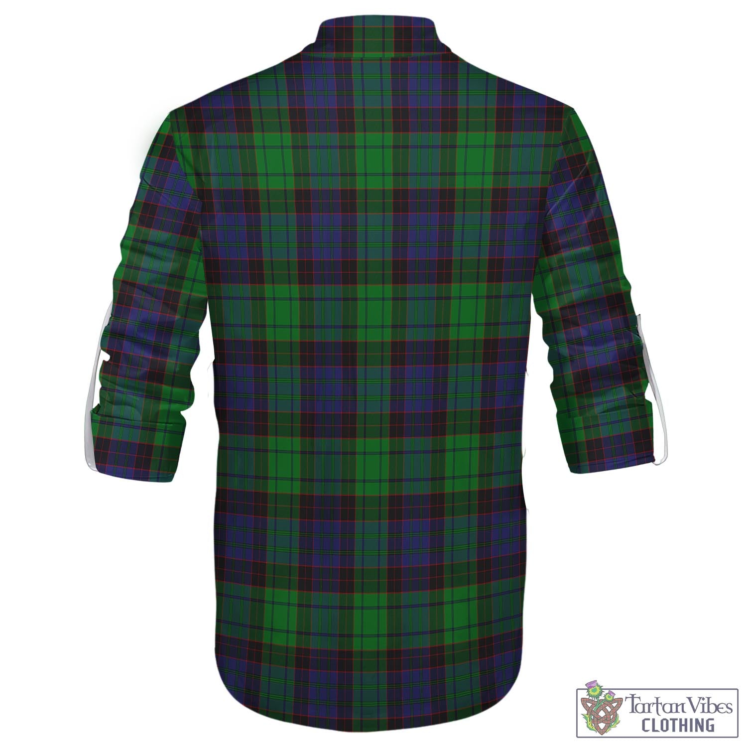 Tartan Vibes Clothing Stewart Old Modern Tartan Men's Scottish Traditional Jacobite Ghillie Kilt Shirt with Family Crest