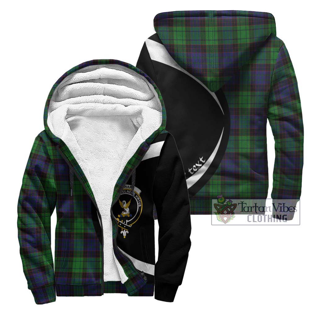 Stewart Old Modern Tartan Sherpa Hoodie with Family Crest Circle Style Unisex - Tartan Vibes Clothing