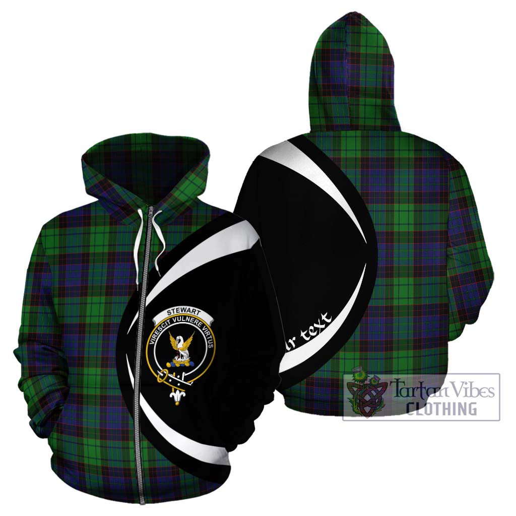 Stewart Old Modern Tartan Hoodie with Family Crest Circle Style - Tartan Vibes Clothing