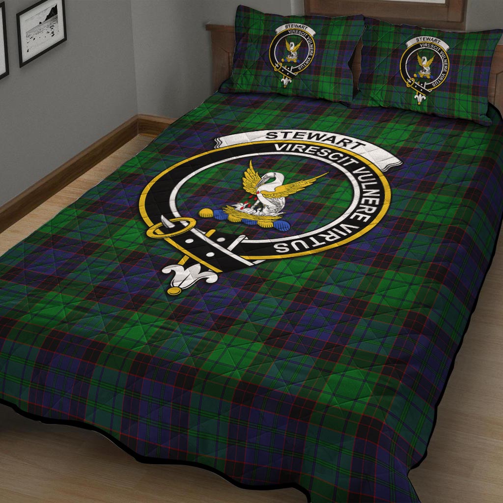 Stewart Old Modern Tartan Quilt Bed Set with Family Crest - Tartan Vibes Clothing