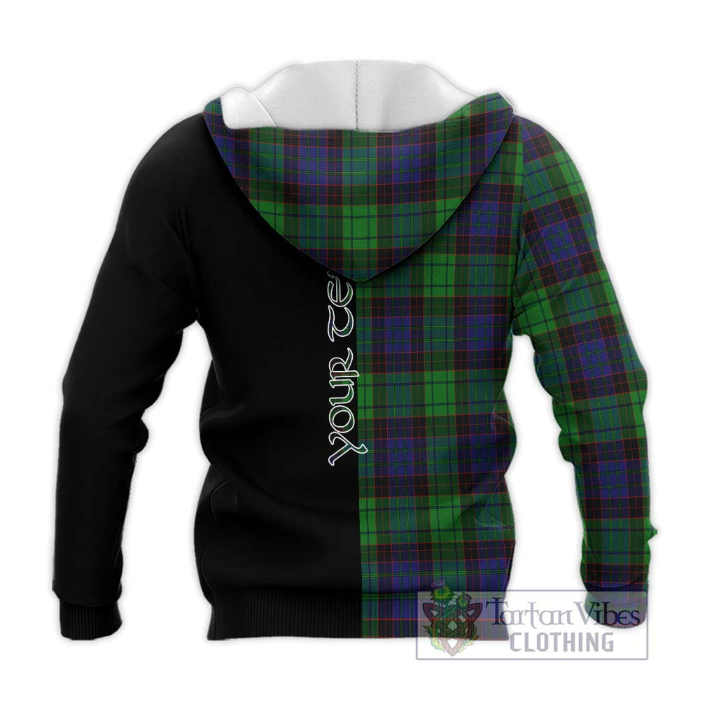 Stewart Old Modern Tartan Knitted Hoodie with Family Crest and Half Of Me Style - Tartanvibesclothing Shop