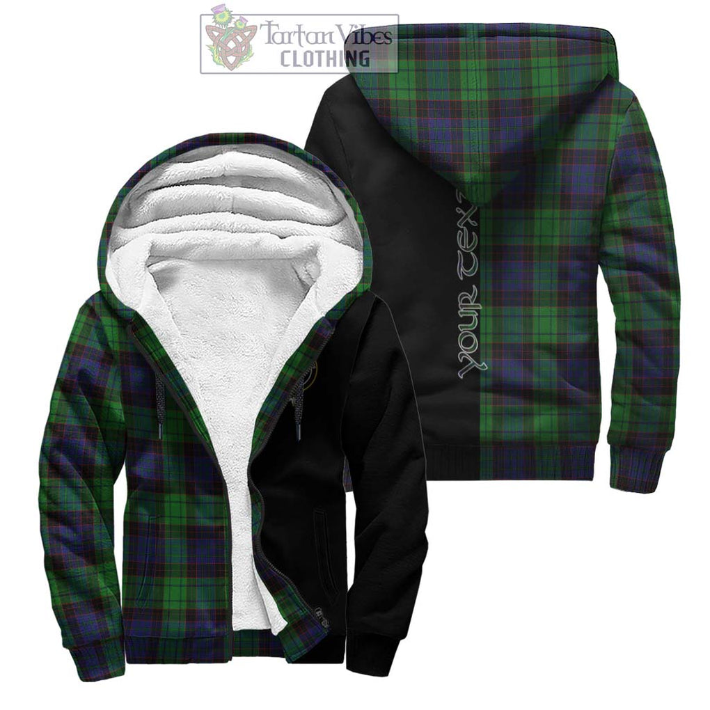 Stewart Old Modern Tartan Sherpa Hoodie with Family Crest and Half Of Me Style Unisex - Tartanvibesclothing Shop